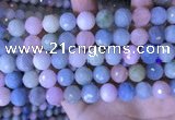 CMG418 15.5 inches 12mm faceted round morganite gemstone beads