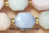 CMG445 15 inches 9*10mm faceted morganite beads wholesale