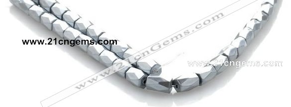 CMH01 16 inches 6*8mm faceted column magnetic hematite beads