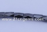 CMH12 16 inches 6*8mm faceted column magnetic hematite beads