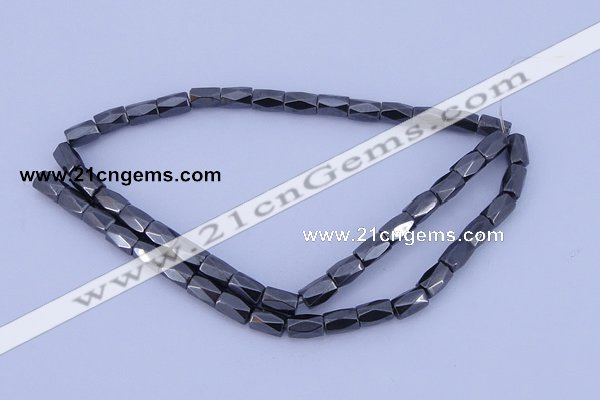 CMH12 16 inches 6*8mm faceted column magnetic hematite beads