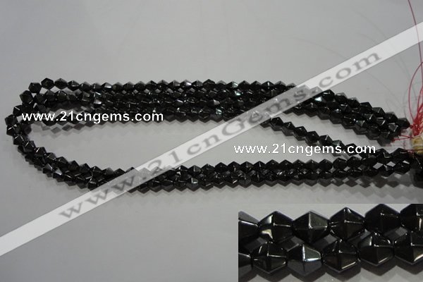 CMH135 15.5 inches 6*6mm faceted bicone magnetic hematite beads