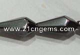 CMH142 15.5 inches 8*16mm faceted teardrop magnetic hematite beads