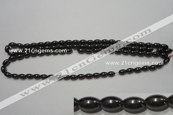 CMH147 15.5 inches 6*9mm rice magnetic hematite beads wholesale