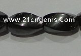 CMH154 15.5 inches 8*14mm twisted rice magnetic hematite beads