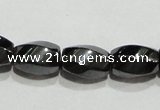 CMH156 15.5 inches 5*8mm twisted rice magnetic hematite beads