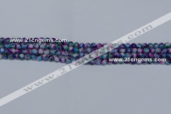 CMJ407 15.5 inches 4mm round rainbow jade beads wholesale