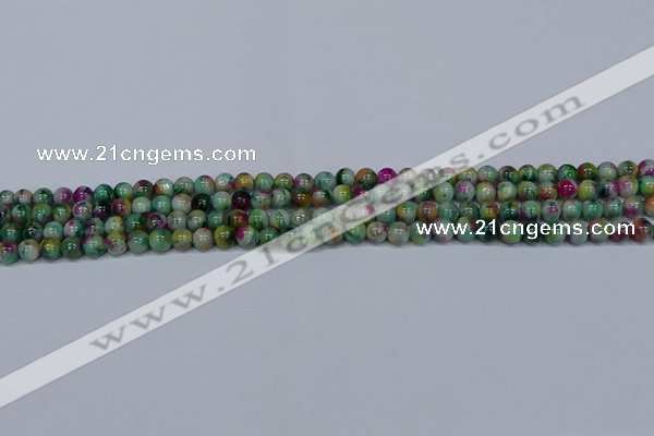 CMJ414 15.5 inches 4mm round rainbow jade beads wholesale