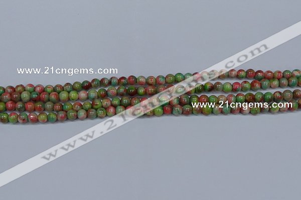 CMJ421 15.5 inches 4mm round rainbow jade beads wholesale