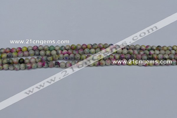 CMJ435 15.5 inches 4mm round rainbow jade beads wholesale