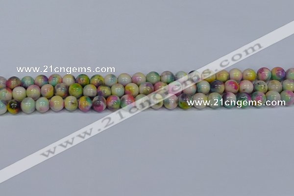 CMJ437 15.5 inches 8mm round rainbow jade beads wholesale