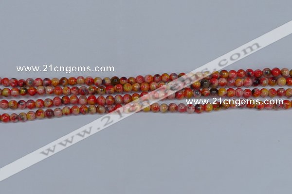 CMJ484 15.5 inches 4mm round rainbow jade beads wholesale