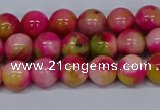 CMJ514 15.5 inches 8mm round rainbow jade beads wholesale