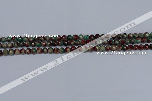 CMJ568 15.5 inches 4mm round rainbow jade beads wholesale