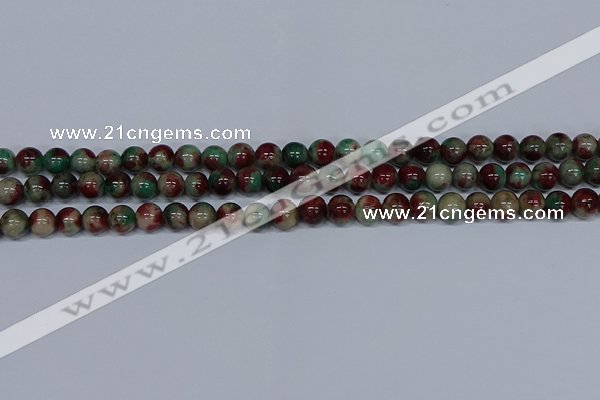 CMJ569 15.5 inches 6mm round rainbow jade beads wholesale