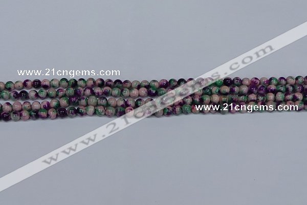 CMJ596 15.5 inches 4mm round rainbow jade beads wholesale