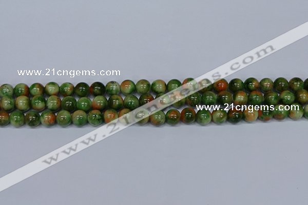 CMJ675 15.5 inches 8mm round rainbow jade beads wholesale