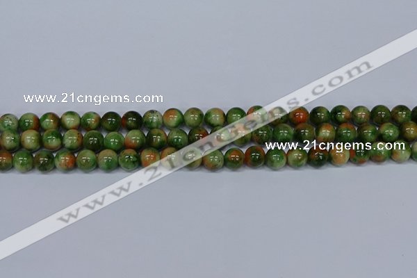 CMJ675 15.5 inches 8mm round rainbow jade beads wholesale