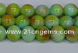 CMJ738 15.5 inches 8mm round rainbow jade beads wholesale