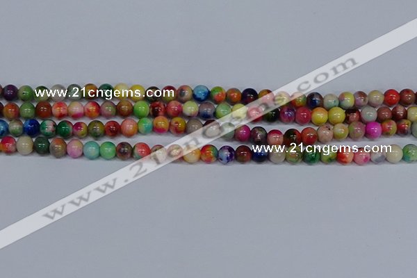 CMJ751 15.5 inches 6mm round rainbow jade beads wholesale