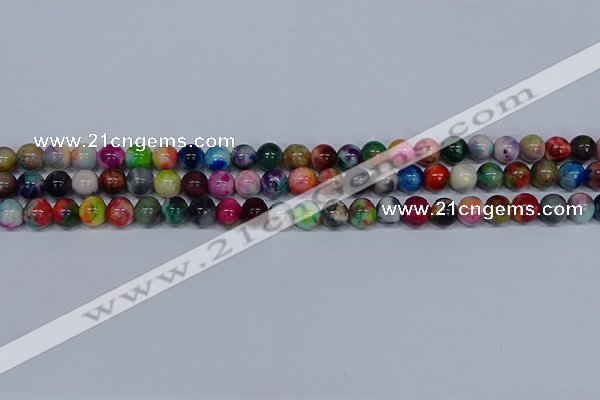 CMJ752 15.5 inches 8mm round rainbow jade beads wholesale