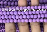 CMJ817 15.5 inches 8mm round matte Mashan jade beads wholesale