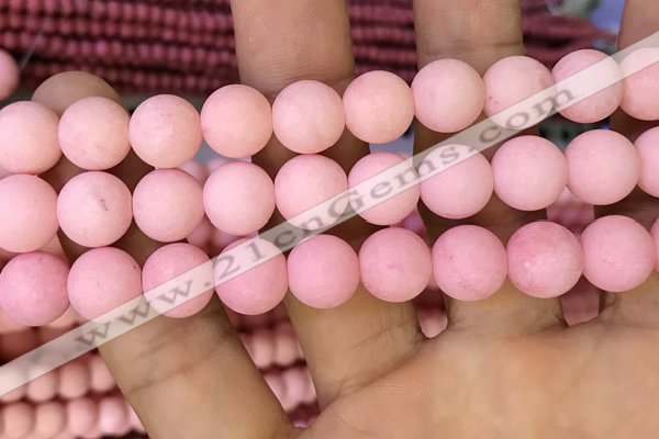 CMJ824 15.5 inches 12mm round matte Mashan jade beads wholesale