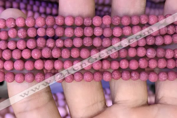 CMJ830 15.5 inches 4mm round matte Mashan jade beads wholesale