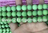 CMJ844 15.5 inches 12mm round matte Mashan jade beads wholesale