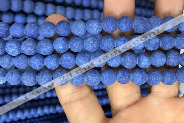 CMJ847 15.5 inches 8mm round matte Mashan jade beads wholesale