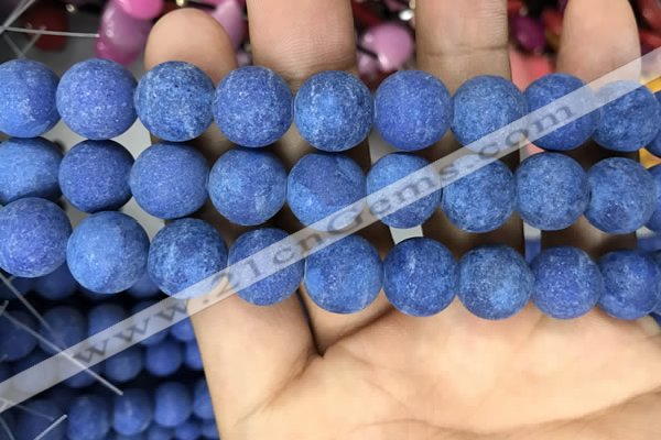 CMJ849 15.5 inches 12mm round matte Mashan jade beads wholesale