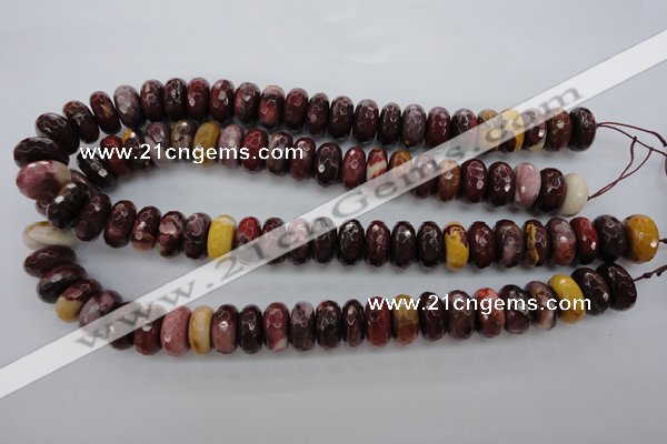 CMK122 15.5 inches 7*16mm faceted rondelle mookaite beads wholesale