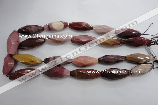 CMK132 15.5 inches 14*35mm faceted rice mookaite beads wholesale