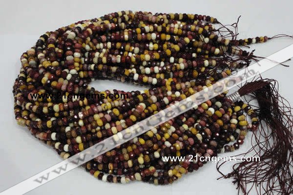 CMK19 15.5 inches 4*6mm faceted rondelle mookaite beads wholesale