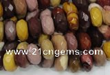 CMK21 15.5 inches 8*14mm faceted rondelle mookaite beads wholesale