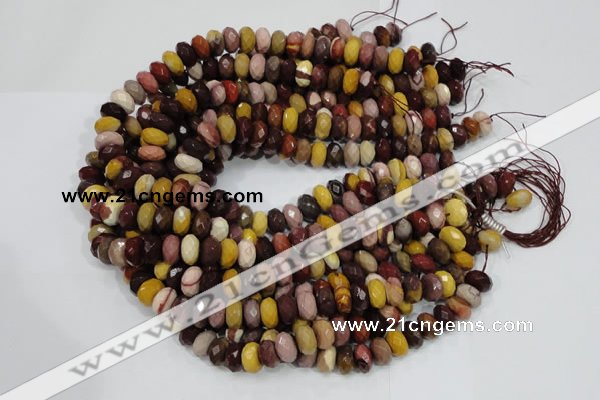 CMK21 15.5 inches 8*14mm faceted rondelle mookaite beads wholesale