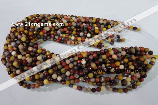 CMK211 15.5 inches 6mm faceted round mookaite gemstone beads