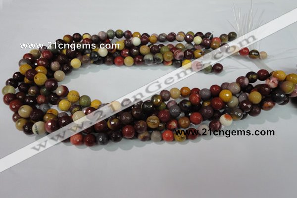 CMK212 15.5 inches 8mm faceted round mookaite gemstone beads