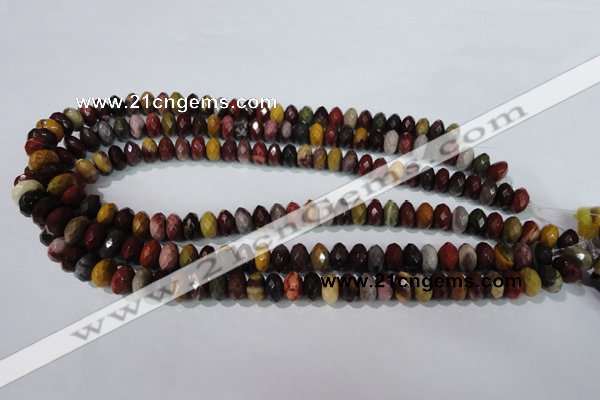 CMK225 15.5 inches 6*10mm faceted rondelle mookaite gemstone beads