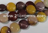 CMK240 15.5 inches 10mm flat round mookaite gemstone beads