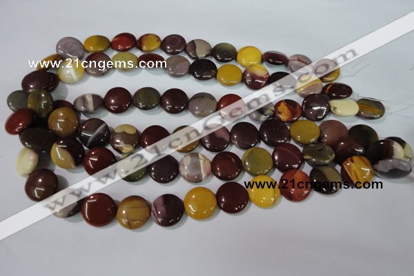 CMK242 15.5 inches 15mm flat round mookaite gemstone beads