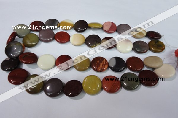 CMK244 15.5 inches 20mm flat round mookaite gemstone beads