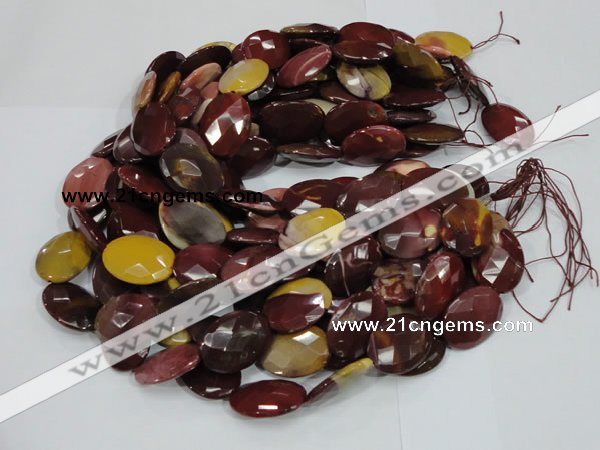 CMK27 15.5 inches 22*30mm faceted oval mookaite beads wholesale