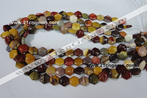 CMK278 15.5 inches 12*12mm hexagon mookaite gemstone beads