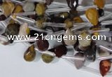 CMK288 Top-drilled 6*9mm faceted teardrop mookaite gemstone beads