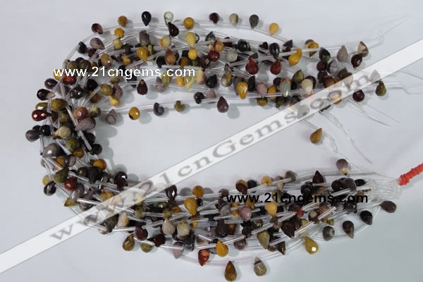 CMK288 Top-drilled 6*9mm faceted teardrop mookaite gemstone beads