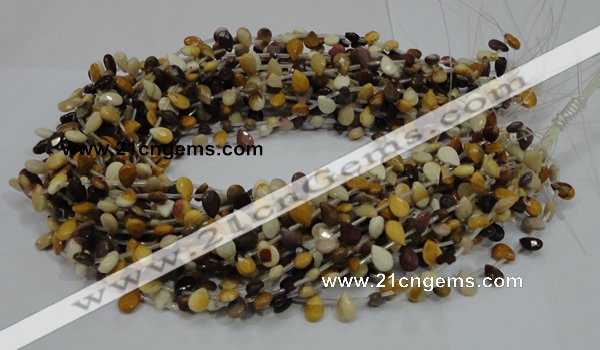 CMK29 15.5 inches 6*10mm faceted flat teardrop mookaite beads