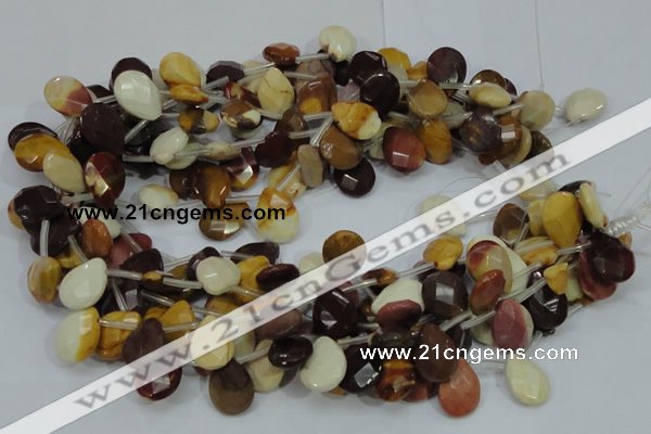 CMK30 15.5 inches 10*14mm faceted flat teardrop mookaite beads