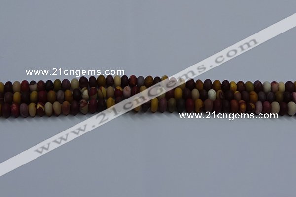 CMK301 15.5 inches 5*8mm rondelle matte mookaite beads wholesale