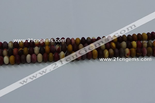 CMK302 15.5 inches 6*10mm rondelle matte mookaite beads wholesale